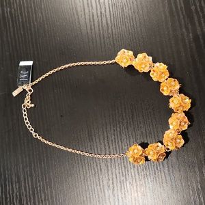 Inc Gold-Tone Imitation Pearl Flower Cluster Statement Necklace, 17" + 3"